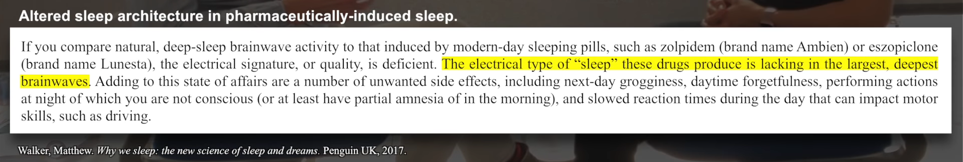 altered sleep architecture